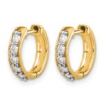 10k Diamond Hinged Hoop Earrings - Image 2