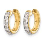 10k Diamond Hinged Hoop Earrings - Image 2