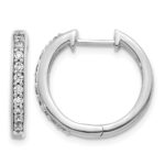 10k White Gold Diamond Hinged Hoop Earrings
