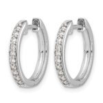 10k White Gold Diamond Hinged Hoop Earrings - Image 2