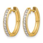 10k Diamond Hinged Hoop Earrings - Image 2