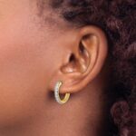 10k Diamond Hinged Hoop Earrings - Image 3