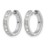 10k White Gold Diamond Hinged Hoop Earrings - Image 2