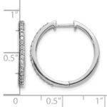 14k White Gold Diamond Hinged Hoop Earrings - Image 4