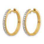 10k Diamond Hinged Hoop Earrings - Image 2