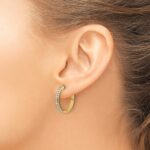 10k Diamond Hinged Hoop Earrings - Image 3