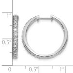 14k White Gold Diamond Hinged Hoop Earrings - Image 4