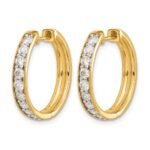 14k Diamond Hinged Hoop Earrings - Image 2