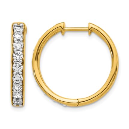 14k Diamond Hinged Hoop Earrings