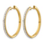 14k Diamond Hinged Hoop Earrings - Image 2