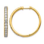 14k Diamond Hinged Hoop Earrings