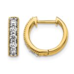 10k Yellow Gold Diamond Milgrain Hinged Hoop Earrings