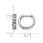 14k White Gold Diamond Milgrain Hinged Hoop Earrings - Image 4