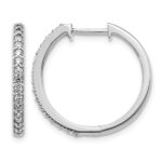 14k White Gold Diamond Milgrain Hinged Hoop Earrings