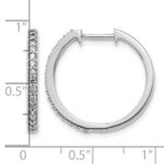14k White Gold Diamond Milgrain Hinged Hoop Earrings - Image 4