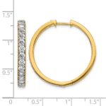 14k Yellow Gold Diamond Milgrain Hinged Hoop Earrings - Image 4