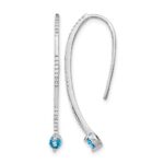 14k White Gold Diamond and Blue Topaz Earrings