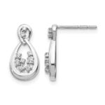 14k White Gold 1/8 carat Diamond Teardrop Post Earrings