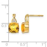 10k Checkerboard Citrine and Diamond Earrings - Image 4