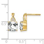10k Checkerboard White Topaz and Diamond Earrings - Image 4
