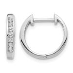 14k White Gold Diamond Hinged Hoop Earrings