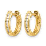 10k Diamond Hinged Hoop Earrings - Image 2