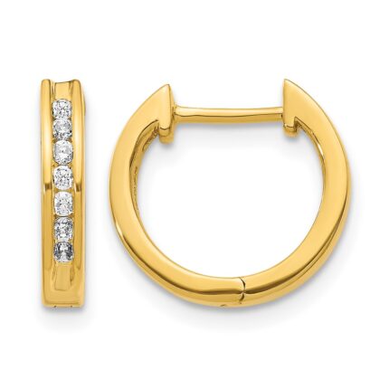 14k Diamond Hinged Hoop Earrings