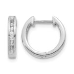 14k White Gold 1/4 carat Lab Grown Diamond VS/SI+ G+ Complete Hinged Hoop Earrings