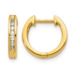 14k Diamond Hinged Hoop Earrings