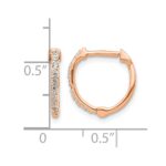 10k Rose Gold Diamond Hinged Hoop Earrings - Image 4
