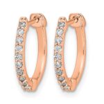 14k Rose Gold 1/5 carat Lab Grown Diamond VS/SI+ G+ Complete Hinged Hoop Earrings - Image 2