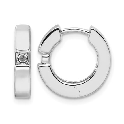 14k White Gold 2-2.7mm Round Hinged Hoop Earrings Mountings