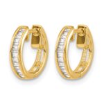 10k Baguette Diamond Hinged Hoop Earrings - Image 2