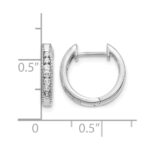 10k White Gold Diamond Hinged Hoop Earrings - Image 4