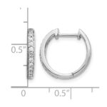 10k White Gold Diamond Complete Hinged Hoop Earrings - Image 4