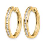 10k Diamond Hinged Hoop Earrings - Image 2