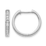 10k White Gold Diamond Hinged Hoop Earrings