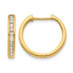 10k Diamond Hinged Hoop Earrings