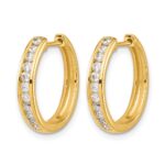 14k 3/8 carat Lab Grown Diamond VS/SI+ G+ Complete Hinged Hoop Earrings - Image 2