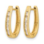 10k Diamond Oval Hinged Hoop Earrings - Image 2