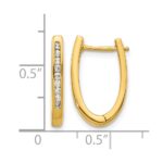 14k Diamond Oval Hinged Hoop Earrings - Image 4