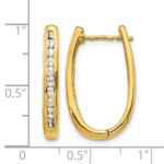 10k Diamond Oval Hinged Hoop Earrings - Image 4