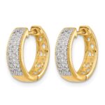 10k Diamond Hinged Hoop Earrings - Image 2