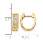 14k Diamond Small Hinged Oval Hoop Earrings - Image 2