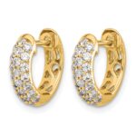 14k Yellow Gold Diamond Hinged Hoop Earrings - Image 2