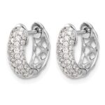 14k White Gold 3/4 carat Lab Grown Diamond VS/SI+ G+ Complete Hinged Hoop Earrings - Image 2