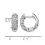 14k White Gold 3/4 carat Lab Grown Diamond VS/SI+ G+ Complete Hinged Hoop Earrings - Image 4