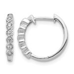 14k White Gold 1/8 carat Lab Grown Diamond VS/SI+ G+ Complete Hinged Hoop Earrings
