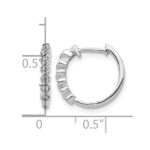 14k White Gold 1/8 carat Lab Grown Diamond VS/SI+ G+ Complete Hinged Hoop Earrings - Image 4