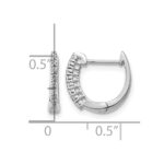 14k White Gold Polished Diamond Hinged Hoop Earrings - Image 4